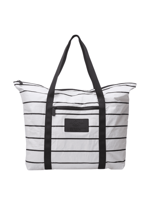 Zipper Tote Pinstripe White Aloha Bags