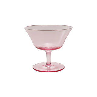 Stemmed Coupe Glass with White Rim