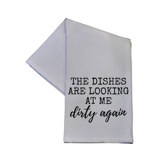 Dishes Looking Funny Tea Towel