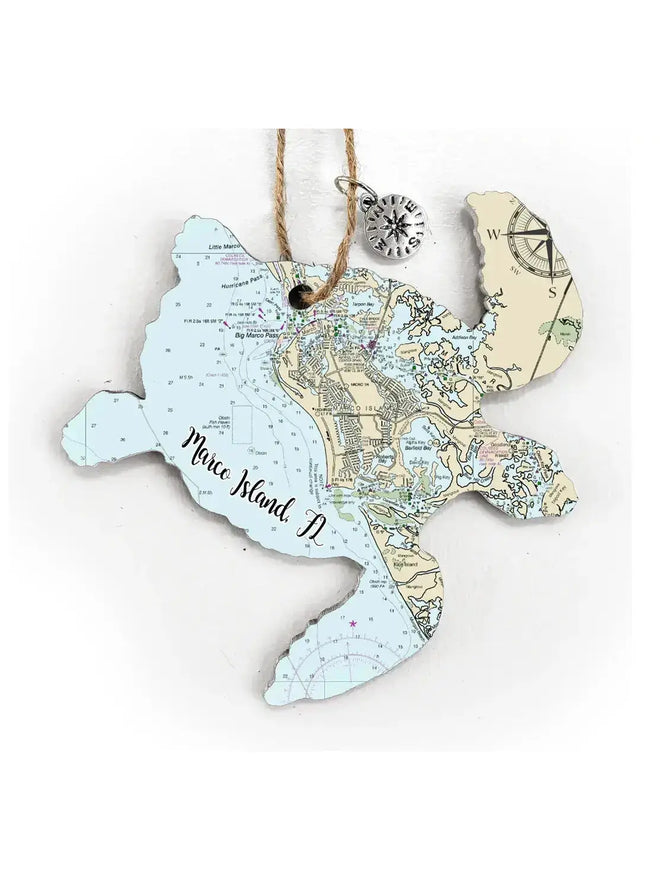 Turtle Map Ornament