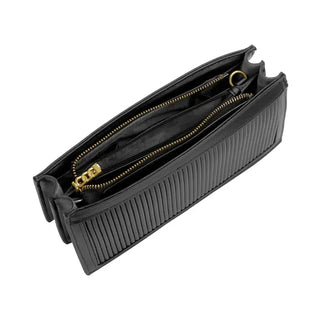 Pleated Clutch Bag-Black