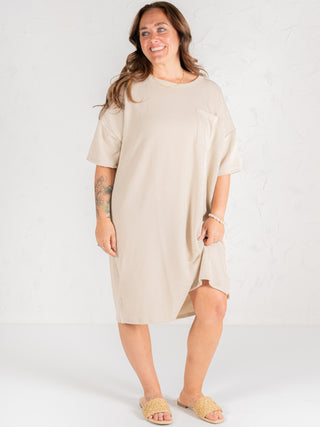 Ribbed Tee Dress Oat