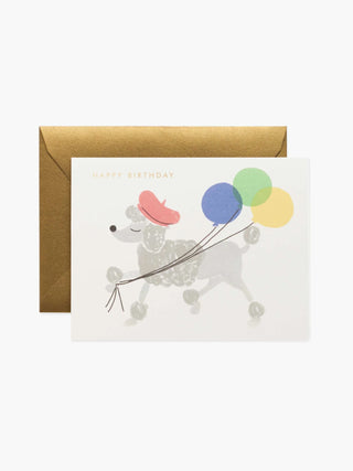 French Poodle Birthday Card