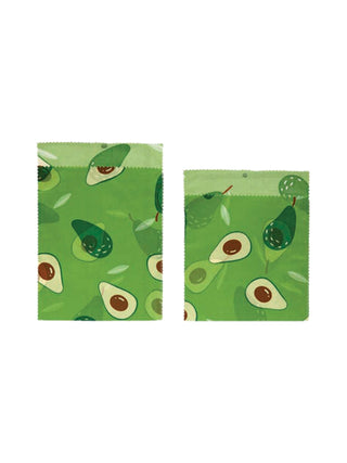 Reusable Fabric Beeswax Food Bags Avocado