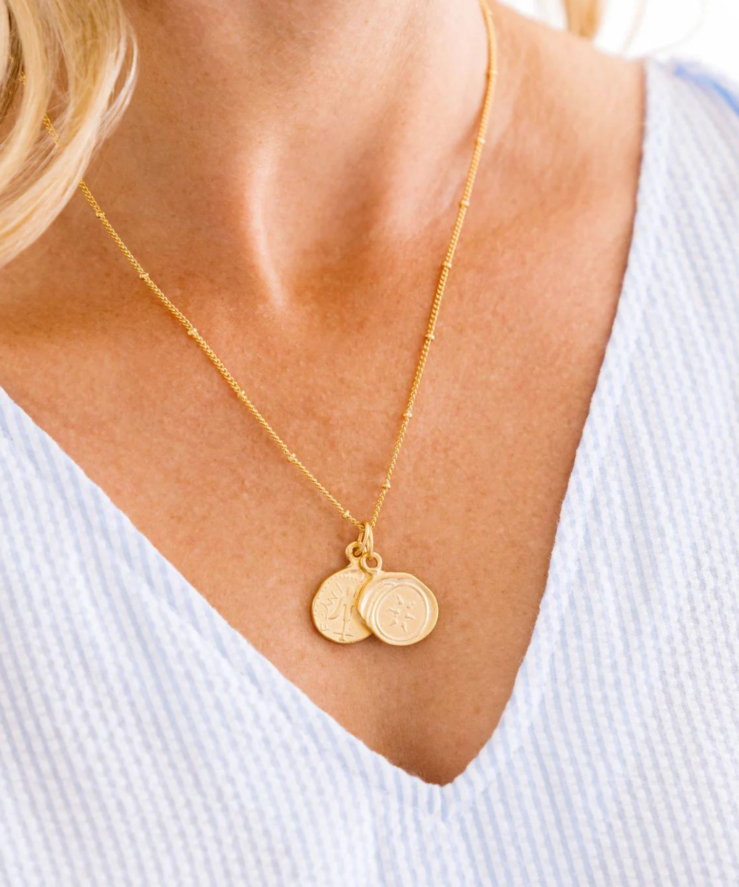 Susan Shaw | 24k Gold | Widow's Mite Necklace (detail view 2)