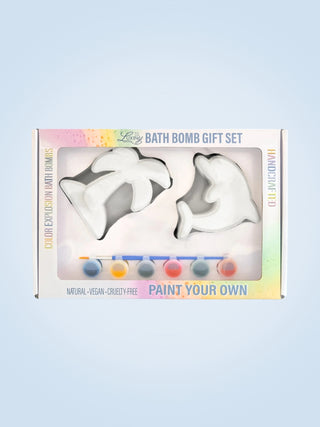 Paint Your Own Bath Bomb Set Palm Tree & Dolphin