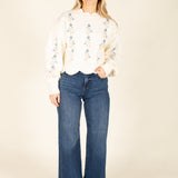 High Rise Blue Wide Jeans Dark