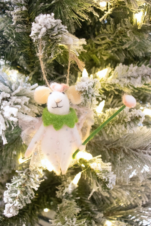 Flower Fairy Mice Felt Ornament