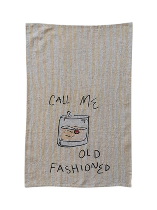 Linen Cocktail Tea Towel Call Me Old Fashioned