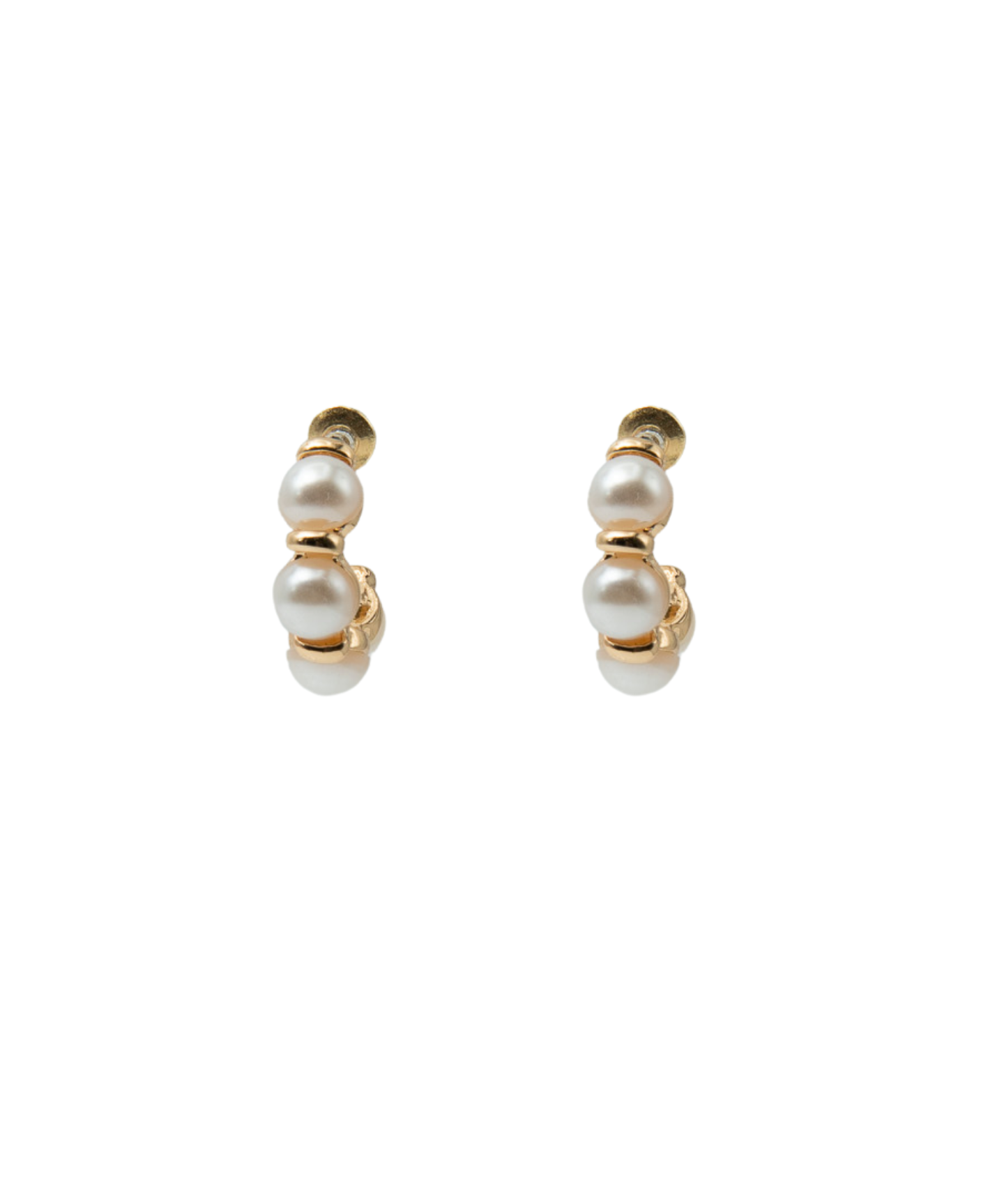 Mini Pearl Stud Hoops