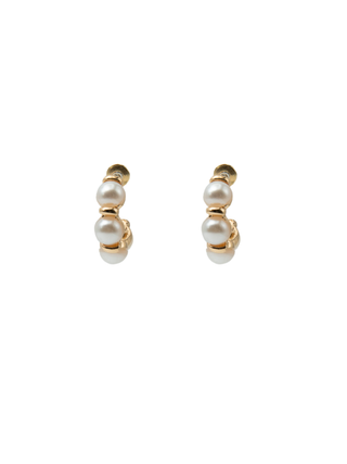 Mini Pearl Stud Hoops
