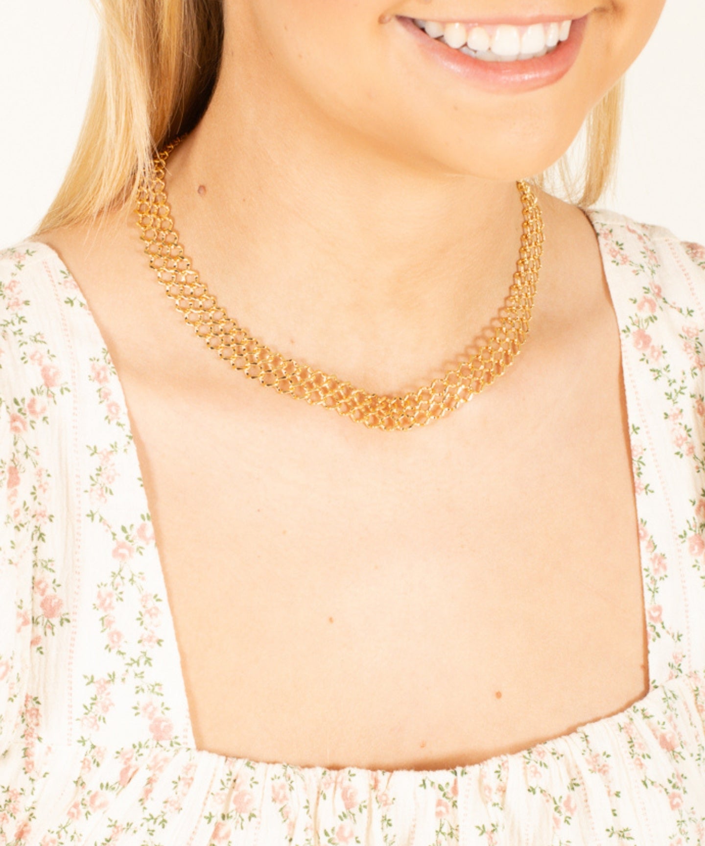 Wide Linked Chain Choker