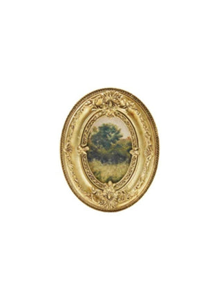 Gold Resin Mini Framed Art Magnet Oval Trees