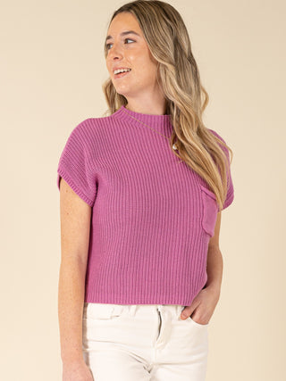 Mock Neck Cropped Sweater