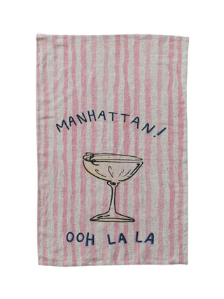 Linen Cocktail Tea Towel Manhattan! Ooh La La