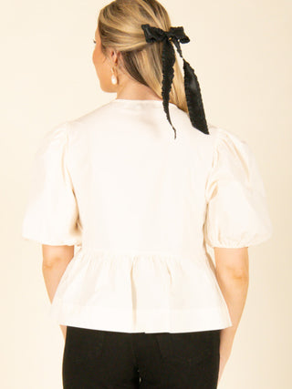 Poplin Front Tie Blouse