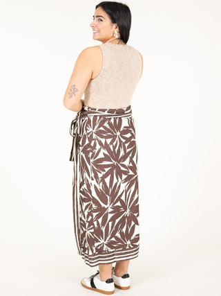 Floral Print Wrap Skirt