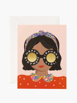 Headband Birthday Girl Card