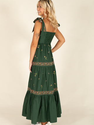 Embroidered Tiered Maxi Dress