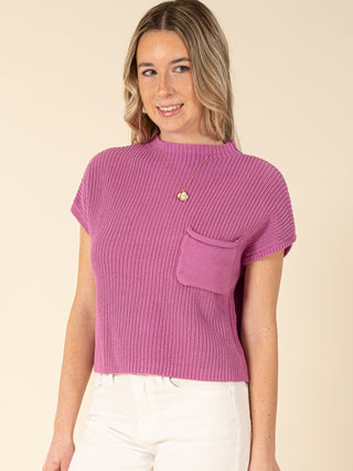 Mock Neck Cropped Sweater