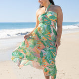 Palm Leaf Halter Maxi Dress