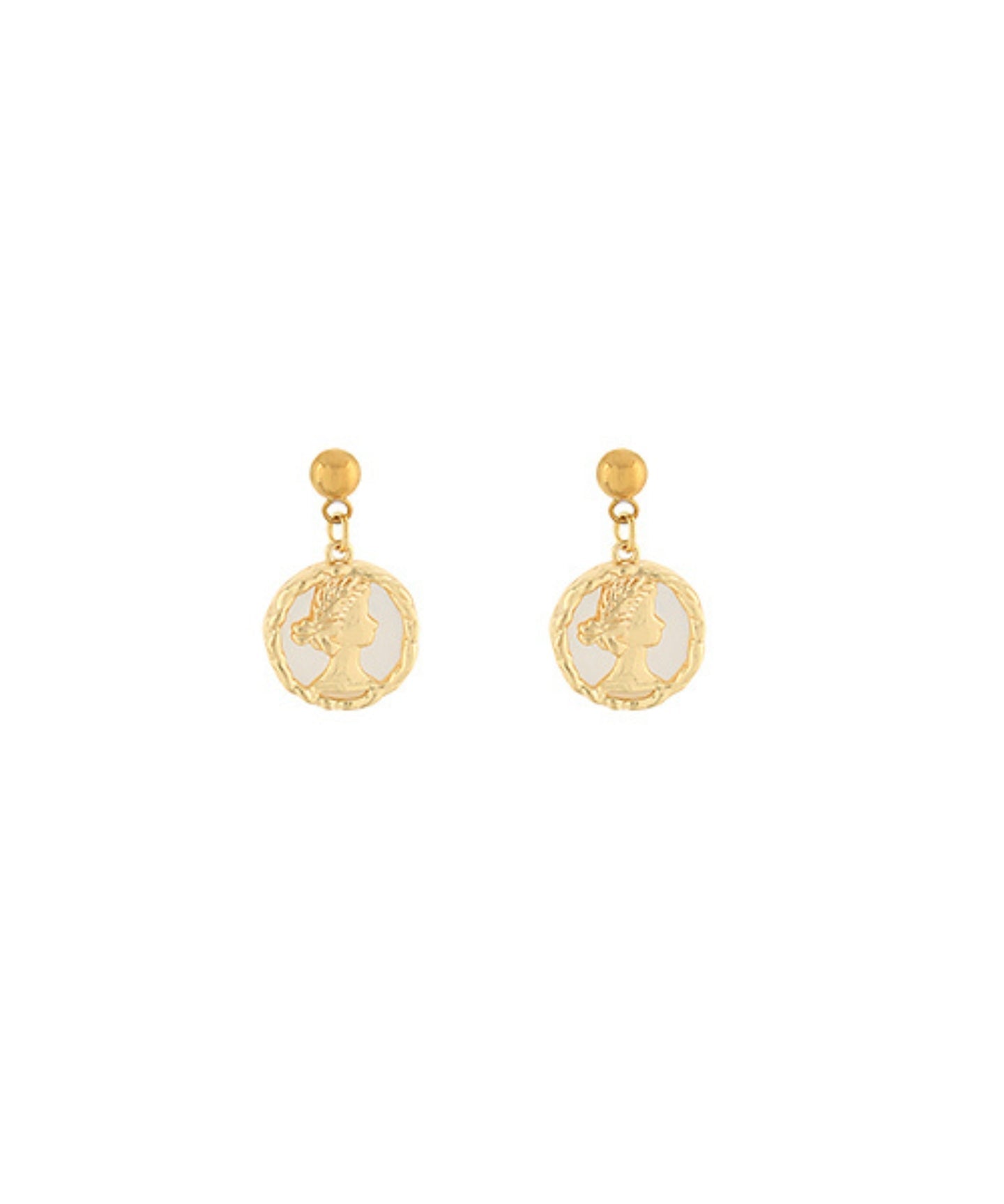 Mother of Pearl Cross Drop Earrings 