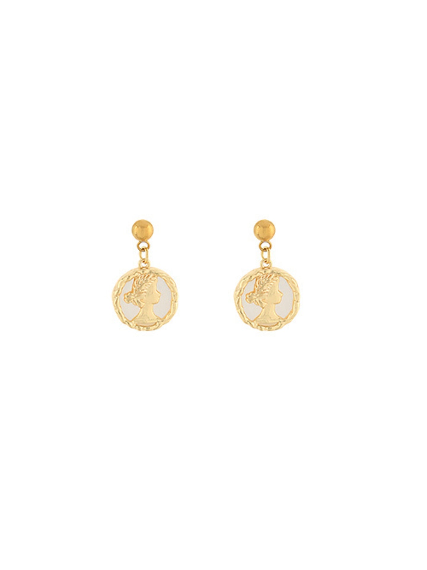 Mother of Pearl Cross Drop Earrings 