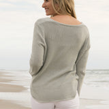 Beach V-Neck Sweater Sage