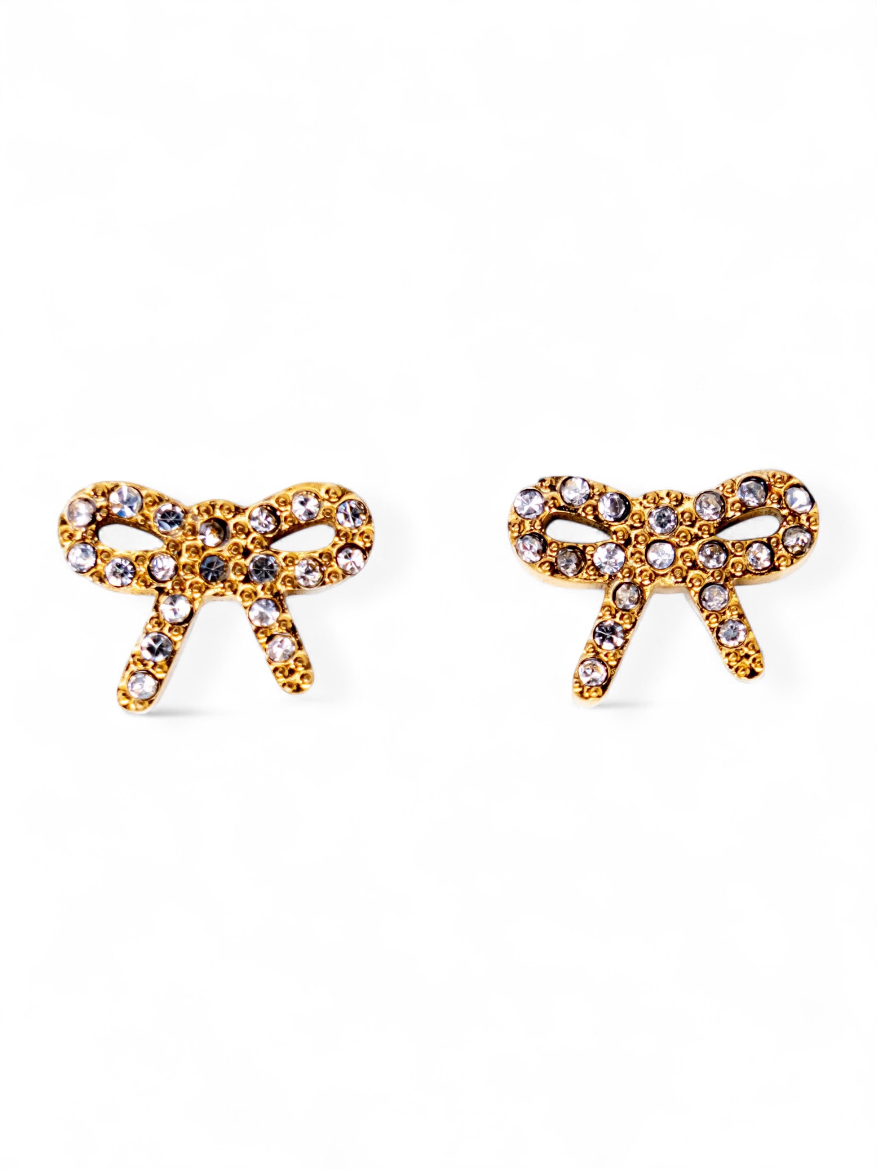 My Sister's Cottage | Waterproof | Pave Bow Earrings