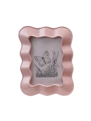 Resin Wavy Photo Frame Pink