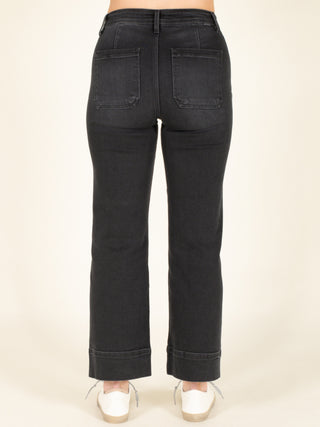 Black Washed Crop Jeans