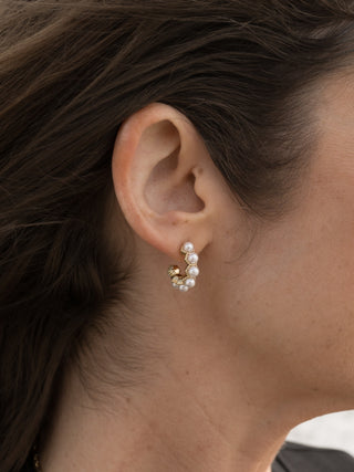 Gold & Pearl Hoop Earrings