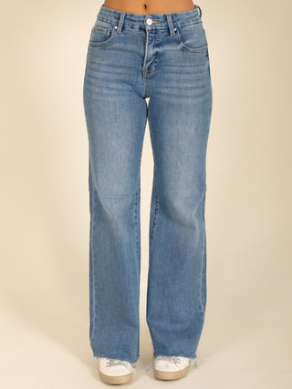 High Rise Blue Wide Jeans