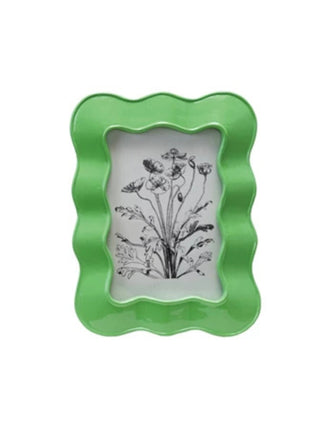 Resin Wavy Photo Frame Green