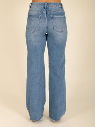 High Rise Blue Wide Jeans