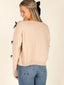 Velvet Bow Cream Sweater