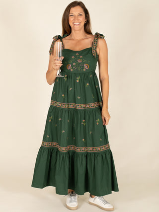 Embroidered Tiered Maxi Dress