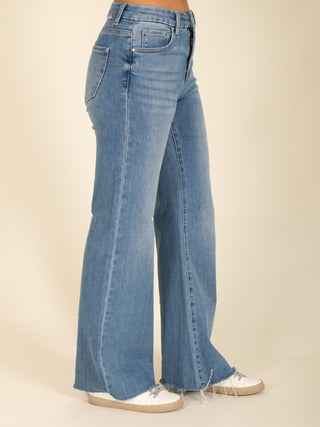 High Rise Blue Wide Jeans