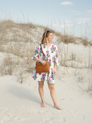 Short Sleeve Flower Print Dress