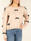 Velvet Bow Cream Sweater