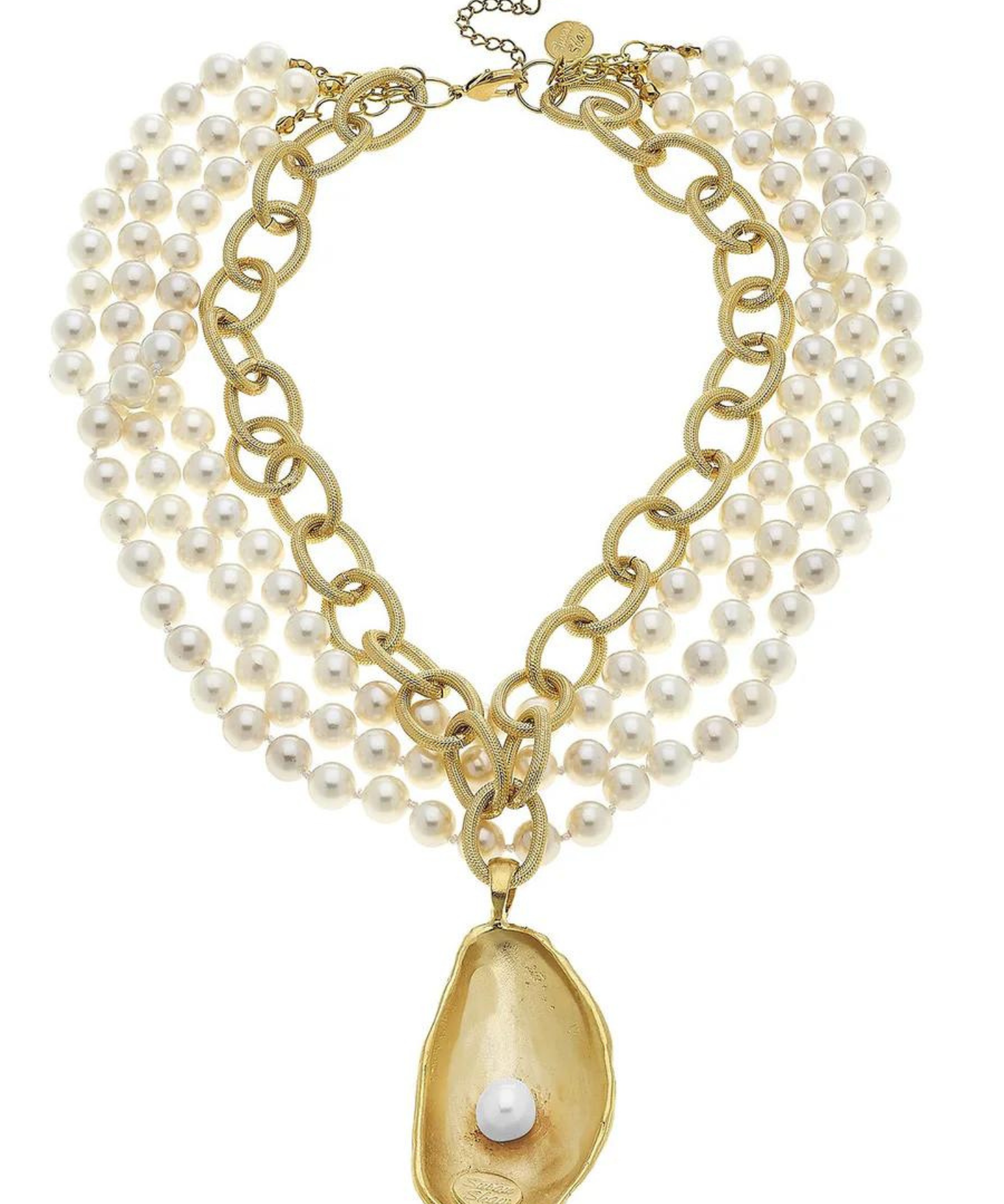 Susan Shaw | 24k Gold | Multi-Strand Oyster Necklace