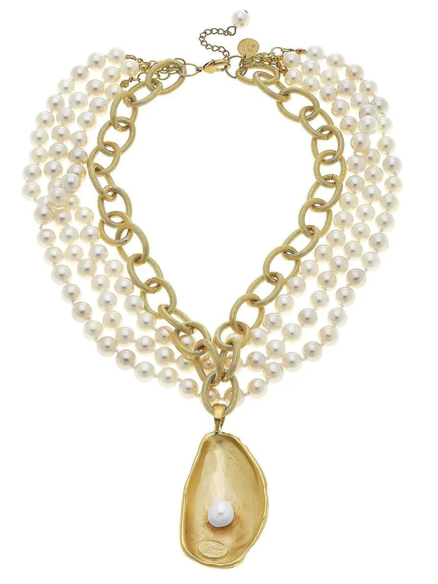 Susan Shaw | 24k Gold | Multi-Strand Oyster Necklace