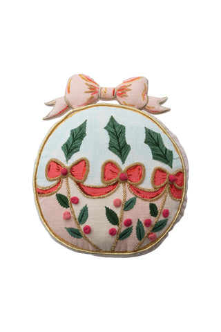 Embroidered Ornament Shaped Pillow