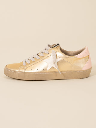 Paula Metallic Gold Sneakers