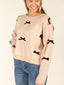 Velvet Bow Cream Sweater