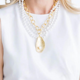 Susan Shaw | 24k Gold | Multi-Strand Oyster Necklace (detail view 2)