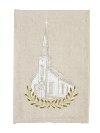 Church Painted Tea Towel