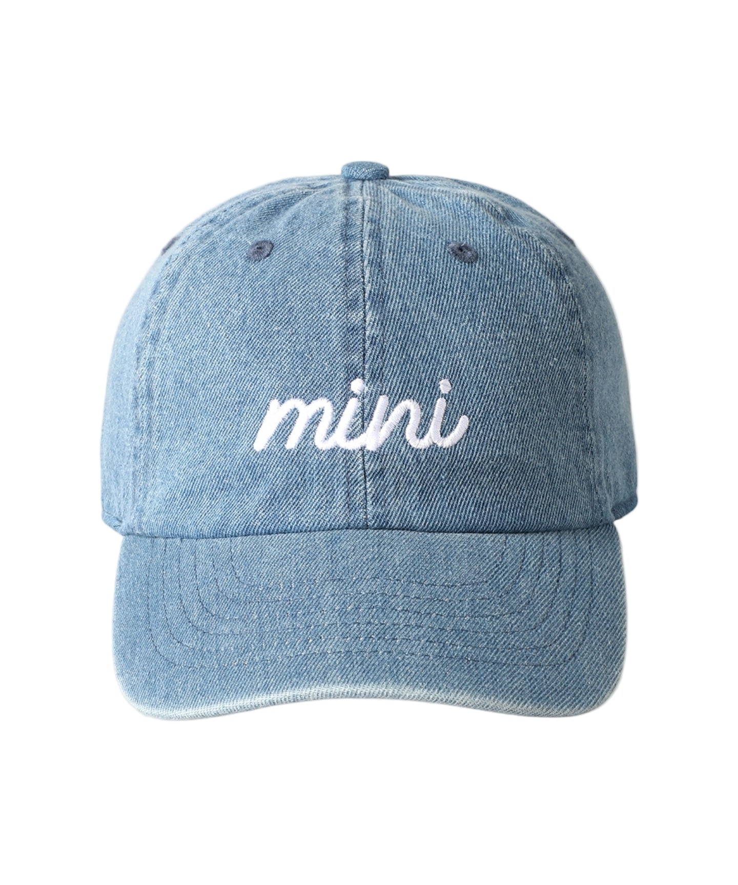 "mini" Embroidered Denim Hat