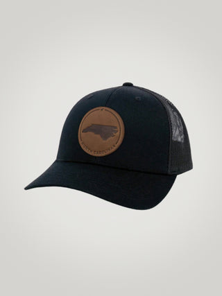 NC Leather Patch Hat Black