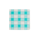 Spring Paper Napkins Blue Checkered
